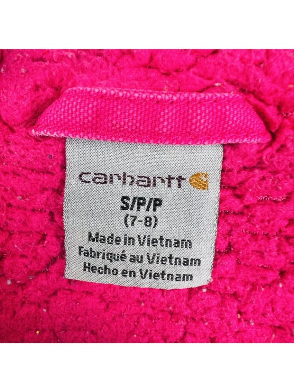 Pink Carhartt Kids Hooded Jacket Size 7/8 Preowned - Picture 7 of 7